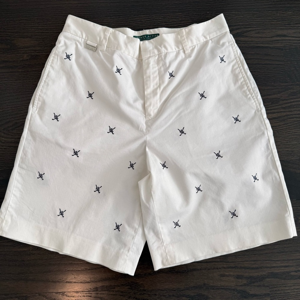 Lauren Ralph Lauren White Embroidered Women’s Shorts